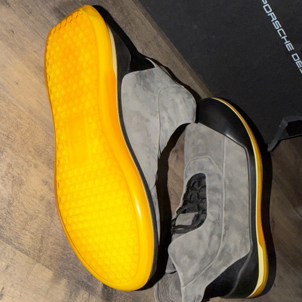 NIB Porsche Design Traveller Boot High Top Sneakers In Gray Nubuck Leather - Picture 9 of 10